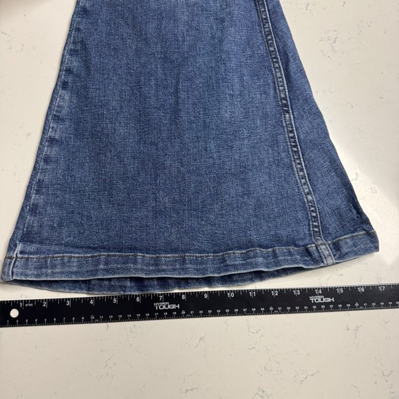 Wrangler Retro Med Wash High Rise Trumpet Flare Bell Bottom Jeans Size 32x34 - Picture 7 of 7